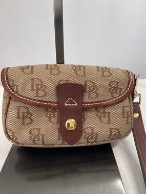 Dooney & Bourke Signature Flap Wristlet Canvas and Leather